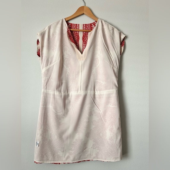 Madewell Red and Cream Patterned Mini Dress - Picture 7 of 7